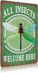 Vintage Garden Signs all pollinators welcome here Retro Yard Metel Tin Signs outdoor Aluminium Wall Decor