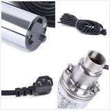 Deep Well Submersible Pump DC 48V 280W Electric Solar Powered Water Pump, 4.2 GPM Flow, 197ft Lift, Farm Ranch Irrigation Submersible Bore Hole Deep Well Pump