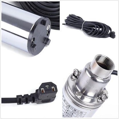 Deep Well Submersible Pump DC 48V 280W Electric Solar Powered Water Pump, 4.2 GPM Flow, 197ft Lift, Farm Ranch Irrigation Submersible Bore Hole Deep Well Pump