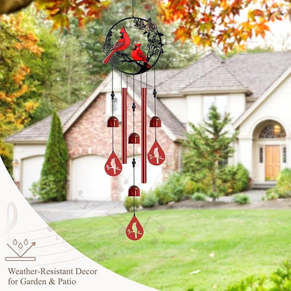 Wind Chimes for Outside Cardinal Wind Chimes Windchimes Outdoors Red Bird Wind Chime Cardinal Gifts for Women Mom Grandma Sisters