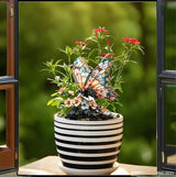 Garden Stake Decor, Acrylic 2D Flat Cute Animal Statue, Fairy Sculptures Ornament Indoor Outdoor Yard Lawn Pot Plant Decorative Accessories (Floral Butterfly)