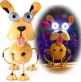 Dog Solar Lights Outdoor,Yard Art Metal Dog Statues,Outdoor Funny Statue for Garden Decor Yard Lawn Ornaments