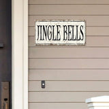 Madcolitote Personalized Jingle Bells Street Sign Vintage Jingle Bells Wood Signs Wall Art Rustic Wall Decorations for Living Room Home Decor for Home Man Cave Gate Garden Bars Cafes 6x12in