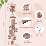 Mushroom Wind Chimes Outdoor Mushroom Gifts for Women Mom Men Dad Unique Birthday Gifts Metal WindChimes for Outside/Indoors, Patio, Lawn, Yard, Home Decor, Outdoor Decor, Garden Decorations