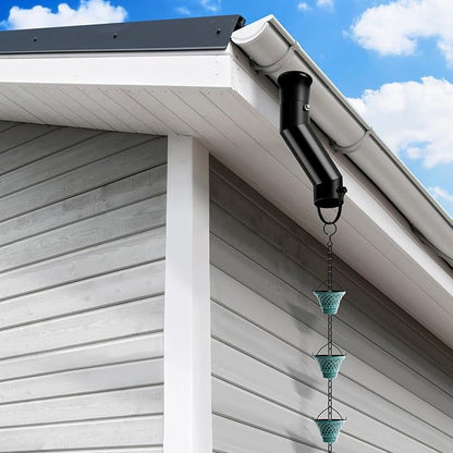 Tfro & Cile Rain Chain Gutter Adapter Black Installation Suit for Gutter Downspout Outlet
