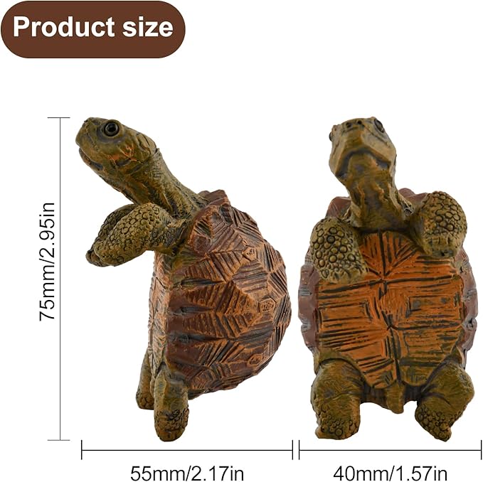 Turtle Statue Tortoise Figurine Plant Pot Hanger, Mini Climbing Turtle Ornament Garden Decor, Resin Cute Tortugas Ornament Desk Decor for Bonsai Succulents Aquariums