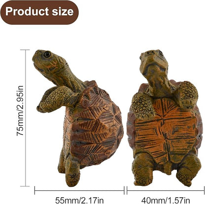 Turtle Statue Tortoise Figurine Plant Pot Hanger, Mini Climbing Turtle Ornament Garden Decor, Resin Cute Tortugas Ornament Desk Decor for Bonsai Succulents Aquariums