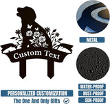 Personalized Metal Custom Garden Sculptures Statues, Yard Art,Shed, Flowerbed Decoration, Outdoor Decor, Animal Stake Pack, Cat Kitty Rabbit Bunny Dog Puppy Flower Metal Signs (Dog B)