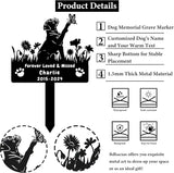 Custom Boxer Dog Memorial Grave Marker,Personalized Metal Flora Dog Memorial Stake,Dog Memorial Plaque Burial Stake Engraved Sign,Sympathy Grave Stake for Lost Dog,Dog Headstone