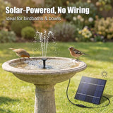 Solar Powered Fountain with 5 Size Spray Adapters Energy Saving Water Pump for Pond Garden Decor
