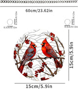 1 pcs 5.9'' Acrylic Window Hanging Cardinal Suncatcher Decor,Red Bird Suncatcher Panel Outdoor Wall Art Stained Panel Hangings Gift for Home Garden Ornament for Birds Lover (Style A)