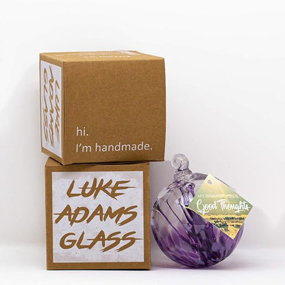 Luke Adams Handmade Glass Gazing Balls for Garden – Hand Blown Glass Gazing Ball for Yard Décor – Decorative Garden Globe (Purple Crush/Lavender)