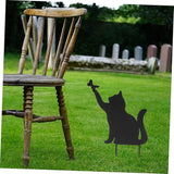 GANAZONO Iron Wool Decoration Outdoor Sign Kitten Ornament Outdoor Ornament Metal Animal Stakes Art Garden Statue Decor Decoration Lawn Art Decoration Cat
