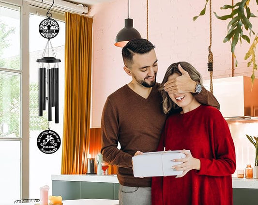 Personalized Wind Chimes for Outside, Sympathy Gifts for Loss of Loved One, Personalized Memorial Wind Chimes, Memorial Gifts for Loss of Mother Father Dad, in Memory of Loved One Gifts