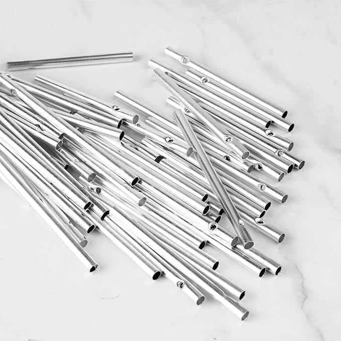 90pcs Wind Chime Tubes for Home Garden Outdoor Hanging Decorations, Tone Empty Tubes with Wind Chime line 150 Yards(5 Different Length)
