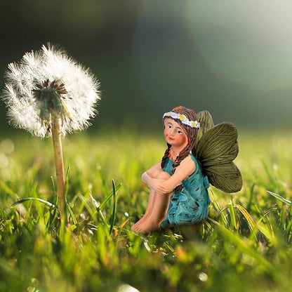 Blulu 6 Pieces Garden Miniature Fairies Accessories Fairy Garden Decor with Stick Mini Figurines Accessories Ornaments for Outdoor Indoor Yard Lawn Decoration