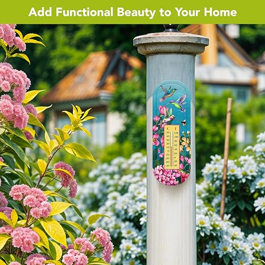 Briarwood Lane Springtime Hummingbirds Metal Thermometer