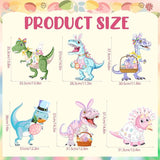 6PCS Easter Dinosaur Yard Signs with Stakes,Easter Dinosaur with Bunny and Egg Decoration for Holiday Celebration Decorations for Yard, Lawn and Patio