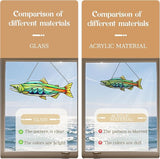 Stained Glass Suncatchers for Windows, Salmon Hanging Sun Catchers Indoor Window, Theme Birthday Gifts for Fishing Lovers