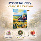 Caroline's Treasures Kansas Sunflowers in Watercolor House Flag Large Porch Sleeve Pole Decorative Outside Yard Banner Artwork Wall Hanging, Polyester, House Size, Multicolor