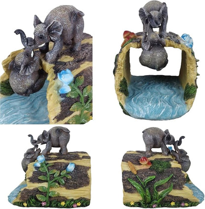 Elephant Statue Gutter Diverter Rain,Deco Gutter Extension Downspout, Eco-Friendly Resin Sculpture Gutter Extender Diverter,Splash Block, Perfect Rain Gutter Downspout Extension for 3"x4" Downspouts