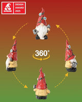 GoGnome Hand-Painted Resin Garden Gnome with Watering can and Shovel Figurine - 6.5" Summer and Spring Decorations for Home and Yard - Ideal Gnome Gifts for Women (Red)