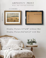 ARPEOTCY Vintage Gold Framed Wall Art, Swale Land Scenery Retro Paintings, Canvas Prints Artwork with Antique Frame, Victorian Wall Picture Decor for Room Gallery Living Room 13x16 inch