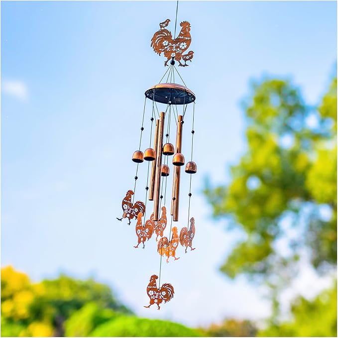 Chicken Wind Chimes for Outside,Chicken Gifts for Women Men/Memorial/Birthday/Rooster Lovers Gifts Metal windchimes Outdoors/Indoors,Garden Decor,Patio,Home,Porch,Yard Decorations