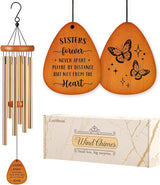 Leebbsin Sister Birthday Gift, idea Wind Chimes, Butterfly Bestie Gift for Sister, Sister Gifts from Sister for Chirstmas Birthday Wedding Graduation Thanksgiving Gifts for Bestie, Sister-in-Law