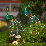 DREAMSOUL 2 Pack Peacock Solar Lights Outdoor, Tall Waterproof LED Outdoor Solar Lights for Yard Pathway Peacock Decor
