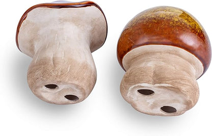Ceramic Mushroom Garden Statue - Outdoor Decor for Whimsical and Enchanting Landscapes - Durable, Fade-Proof, and Easy to Clean - Set of 2, 4 Inche