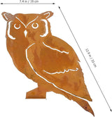 Yardwe Owl Garden Stake 9.84In Metal Outdoor Yard Decor with Branch Design for Lawn Patio and Garden Decoration