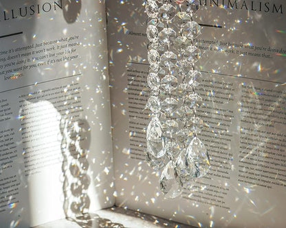 KANPURA 1ft 10pcs Teardrop Crystals Garland,Crystal Teardrop Chandelier Replacement,Hanging Glass Crystals for Chandelier, Christmas Tree, Wedding Decor(Clear)