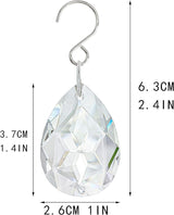 10pcs 38mm Clear Crystal Teardrops Chandelier Parts,Chandelier Crystal Prisms Pendants with Hook,Hanging Crystals for Lamp Window Christmas Tree Decoration Suncatcher