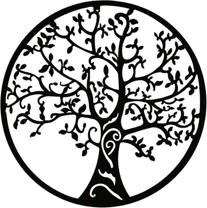 Bellaa 20247 Metal Wall Art Tree of Life Modern Contemporary Indoor Living Room Outdoor Garden Patio 3D Sculptures Plaque Home Decor Rustic Distressed Iron 24 inch