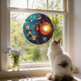 Artistic Window Decoration, Galaxy Decor Ornaments, Acrylic Window Wall Hanging Suncatchers, Galaxy Planets Windows Hanging, Round Acrylic Sun Catcher, Space Lover Gift