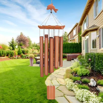 Virekm Memorial Wind Chimes for Loss of Loved One, Sympathy Wind Chimes Bamboo Windchimes Outdoors with Natural Sounds, Gifts for Mom, Indoor Outdoor Decorations for Patio Porch Garden and Backyard