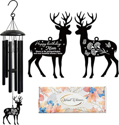 Wind Chimes for Mom - Birthday Gift from Daughter or Son, Perfect for Mother's Day, Christmas, Valentine's, Thanksgiving | Soothing Wind Bell, Gift for Mom Who Has Everything (Deer)