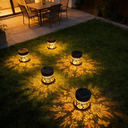 Decorative Solar Mandala Lights - Outdoor Metal Solar Powered Deck Step Wall Lights, Mandala Theme Waterproof Fence Mini Light for Garden Post Patio Backyard Yard Decor (Sunflower, Yellow)
