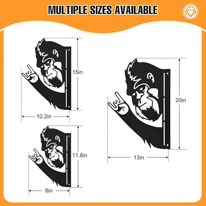 Bigfoot Yard Decor, 11.8 * 7.5” Big Foot Sasquatch Gifts, Bigfoot Metal Victory Sign Gift, Sasquatch Metal Wall Art, Humorous decor for garden, Multiple Styles and Sizes, Easy Aseembly