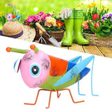 Iron Grasshopper Garden Ornament, Metal Sculpture for Outdoor Patio Lawn Decor, Hand - Painted Anti - Animal Figurine with Vivid Colors for Yard and Home Decoratio (Pink)