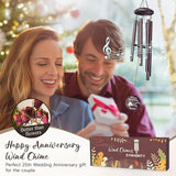 25th Anniversary Wind Chimes Gifts for Men Women, Romantic 25 Year Anniversary for Couples, Parents, Wife, Husband, Friends, Happy Anniversaries Decorations