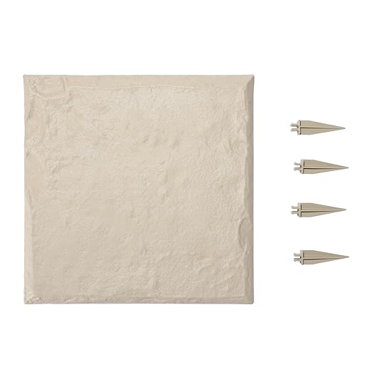 VEVOR Garden Stepping Stones, 4Pcs 15.5 x 15.5 in, Decorative Stepping Stones with Stakes, Weather-Resistant Plastic Pathway Pavers, Smooth Surface, Outdoor Walkway for Lawn Patio Landscape, Beige