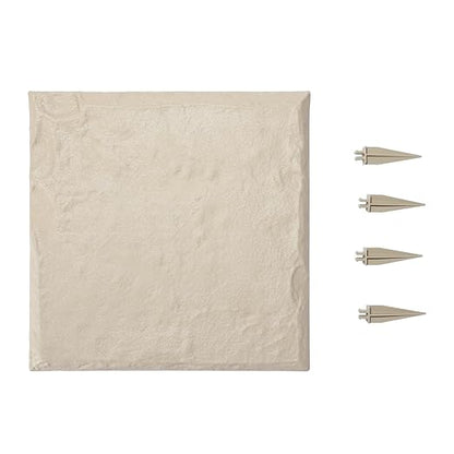 VEVOR Garden Stepping Stones, 4Pcs 15.5 x 15.5 in, Decorative Stepping Stones with Stakes, Weather-Resistant Plastic Pathway Pavers, Smooth Surface, Outdoor Walkway for Lawn Patio Landscape, Beige