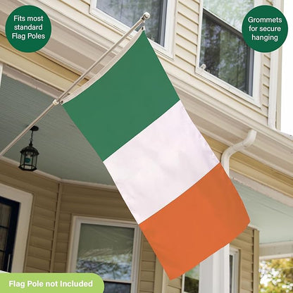 Evergreen Ireland Flag 3x5 flag Outdoor Double Sided, National Flags for Outside with Grommets, 3-Ply Banners for Garden Patio, Indoor Wall Decor for Room, Works with Standard Estate Flag Poles