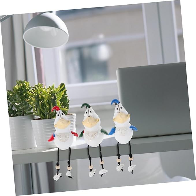 PRETYZOOM 3pcs Funny Resin Statues Quirky Outdoor Decor for Patio and Balcony Weatherproof Animal Figurines for Courtyard Decoration