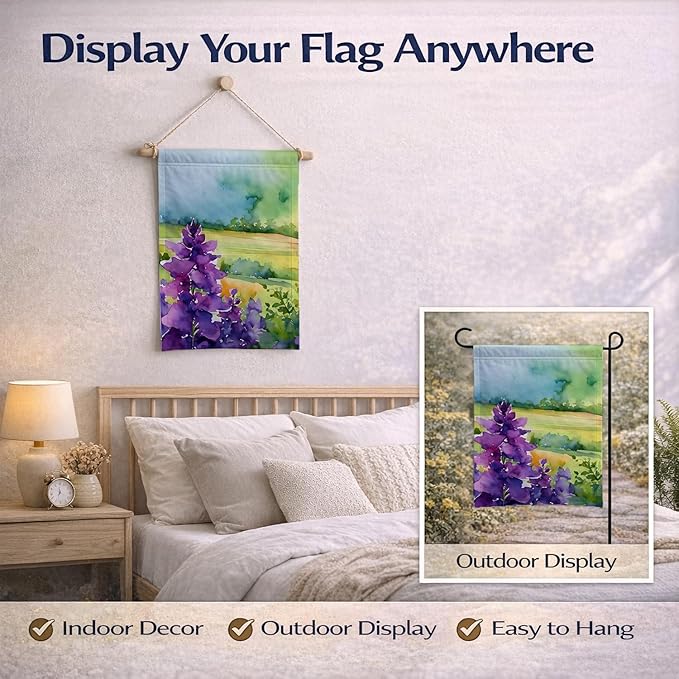 Caroline's Treasures New Jersey Violet in Watercolor Garden Flag Mailbox Flag Decorative Yard Flag Banner Outside Patio Artwork Yard Flower Beds, Garden Size, Multicolor