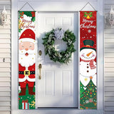BlissYard Christmas Porch Banner Set 78×12 Inch Santa and Snowman Door Banner Xmas Hanging Sign Outdoor Christmas Decorations Xmas Front Door Welcome Banner Winter Yard Wall Decor for Home Garden Party Supplies