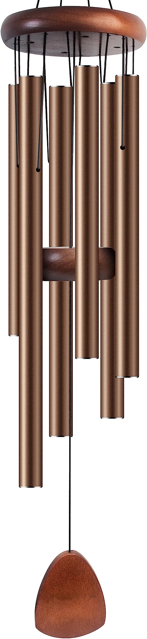 Bursvik Large Aluminium Wind Chimes 37 Inches to Create a Zen Atmosphere Suitable for Outdoor, Garden, Patio Decoration. Classic Wind Chimes with Wind Catcher Suitable as A Gift for Unisex(Coffee)