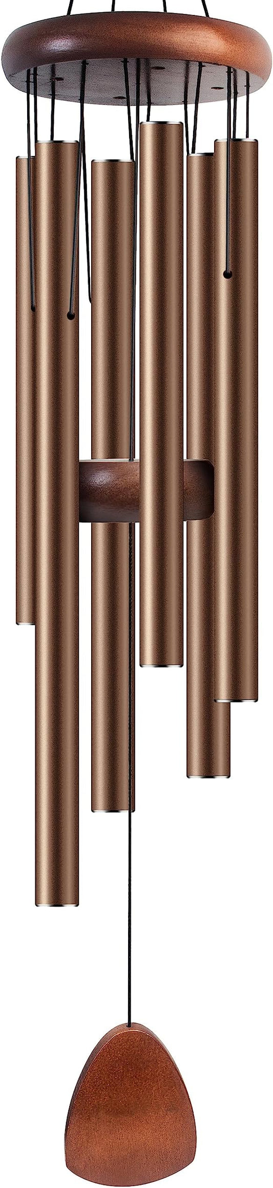 Bursvik Large Aluminium Wind Chimes 37 Inches to Create a Zen Atmosphere Suitable for Outdoor, Garden, Patio Decoration. Classic Wind Chimes with Wind Catcher Suitable as A Gift for Unisex(Coffee)